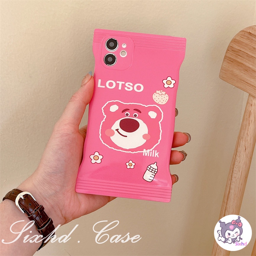 Compatible For iPhone 14 13 12 11 Pro Max SE2020 X Xr Xs Max 8 7 Plus Snack Bag Case Cartoon Couple Cute Rabbit Bear Phone Case Soft Shockproof Silicon Tpu Protective Cover