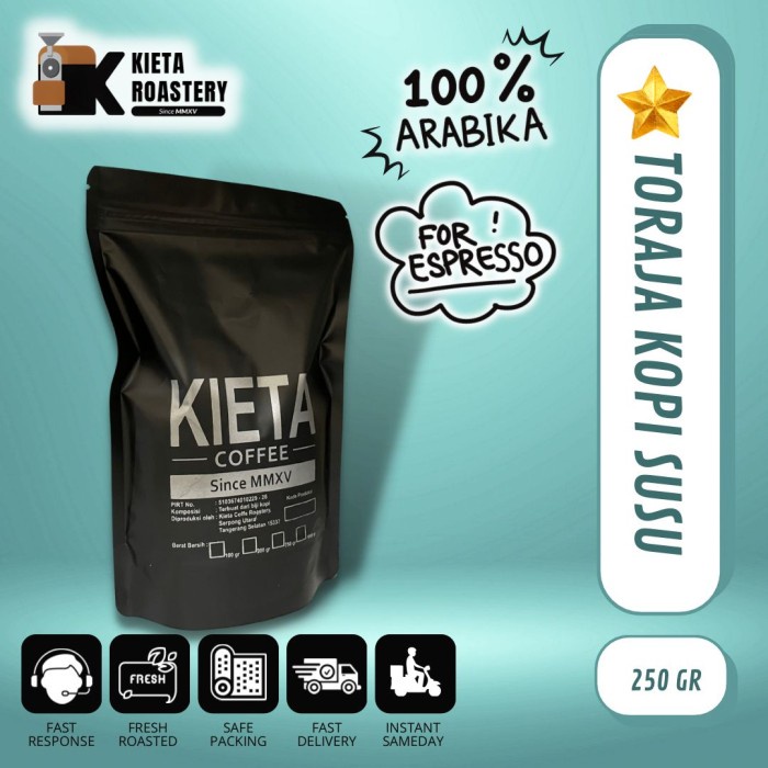 

BAYAR DITEMPAT Biji Kopi Arabika Toraja Sapan untuk Kopi Susu / Espresso Blend 250gr /KOPI RUBE/KOPI