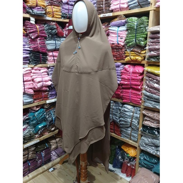 KHIMAR ANINDYA SYARI Dua Layer / Khimar Ceruty Jumbo Soft pad anindya - Kuning