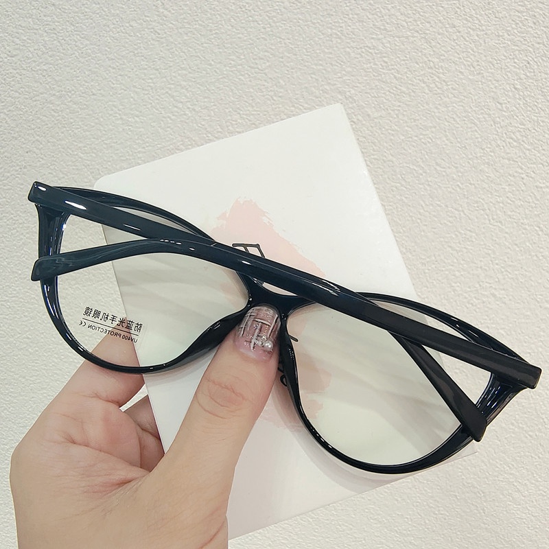 Kacamata Cat Eye Anti Radiasi Frame Metal Ringan Warna Hitam