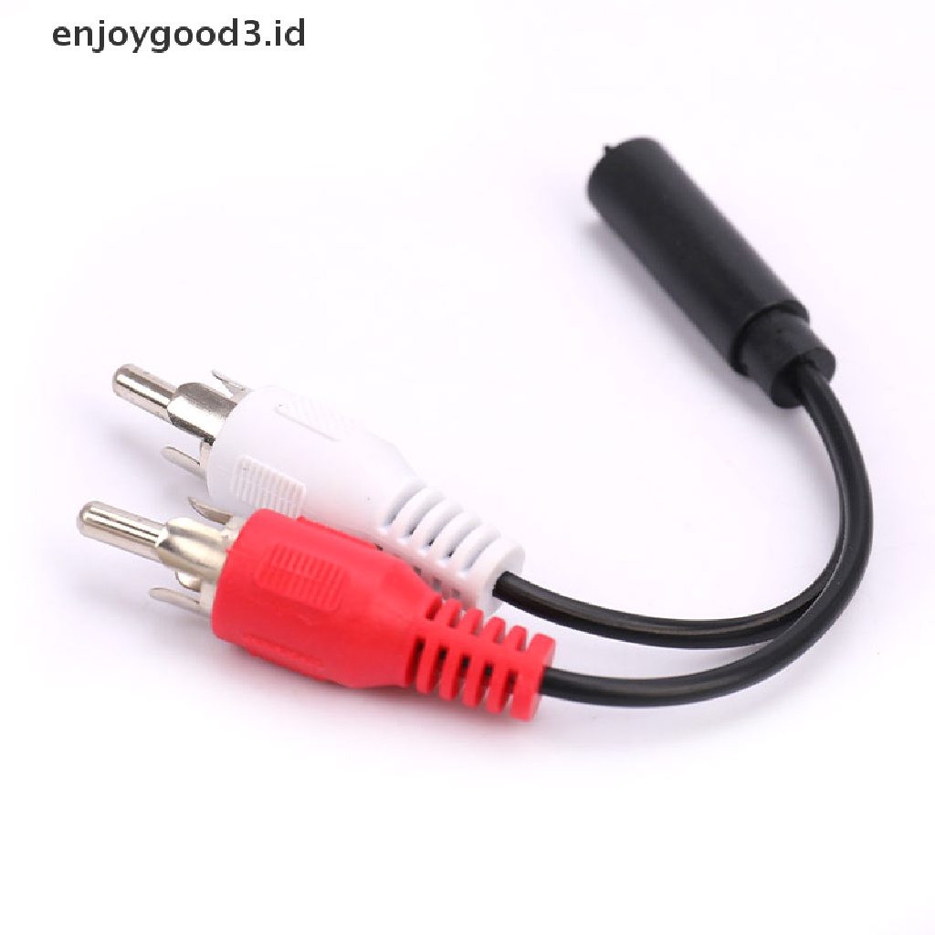 Kabel Adapter Konektor jack Stereo 3.5mm RCA Female Ke 2 RCA Male