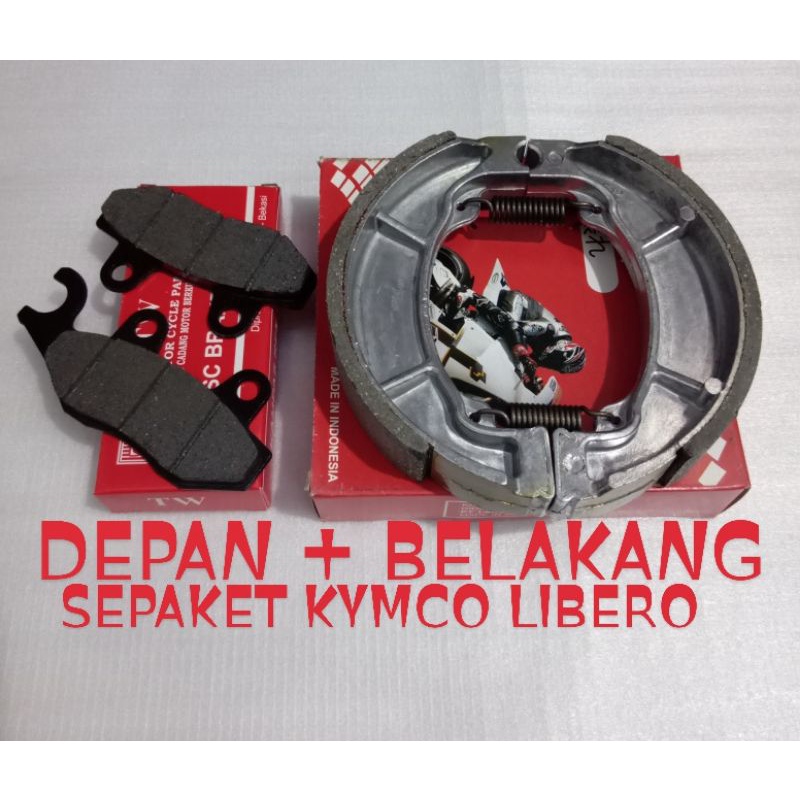 KAMPAS REM DEPAN BELAKANG SET MOTOR KYMCO LIBERO (  SEPAKET)