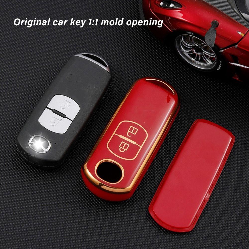 POPULAR MAZDA Remote Key Case Soft TPU Pelindung Kulit Key Fob Cover Untuk Mazda2 3 6