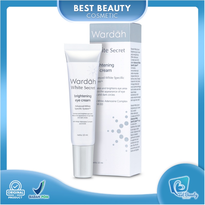 ★ BB ★ Wardah Crystal Secret Eyes Dark Circle Corrector  | White Secret Brightening Eye Cream - 10ml