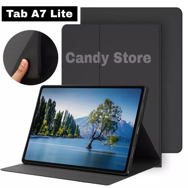Flip Book Cover Autolock Samsung Tab A7 Lite 8.7 2021 T220/T225 Silicone Model Ori Leather Case Saru