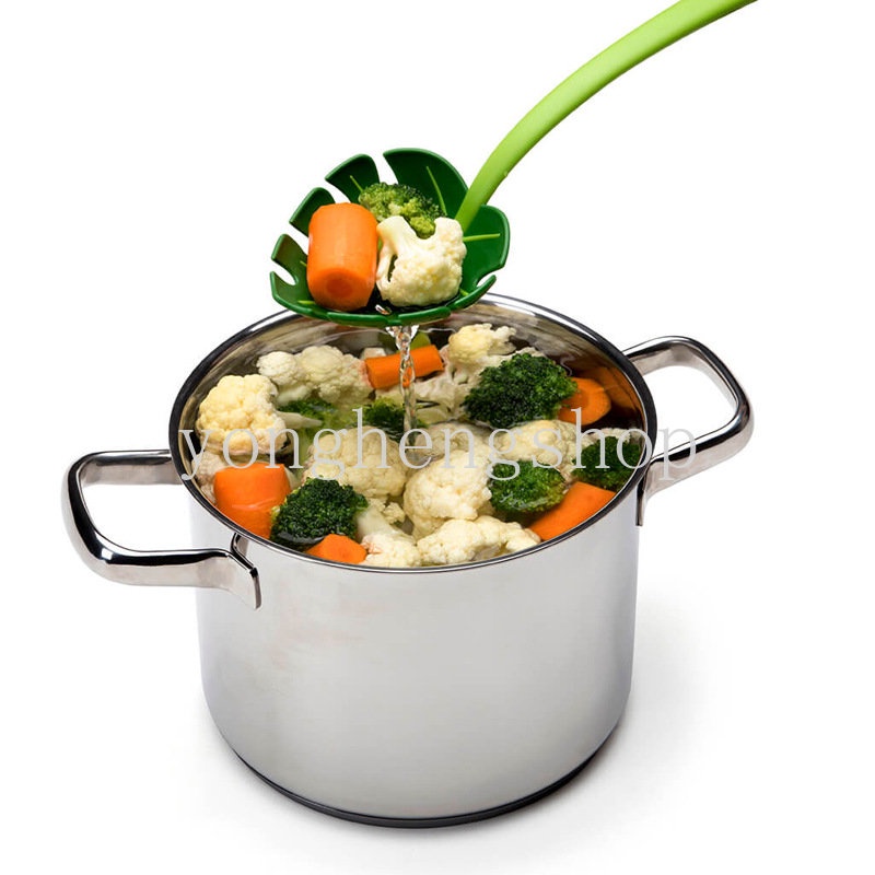 Sendok Saringan Pasta Mie Bentuk Daun Kura-Kura Dengan Gagang Panjang Untuk Alat Dapur