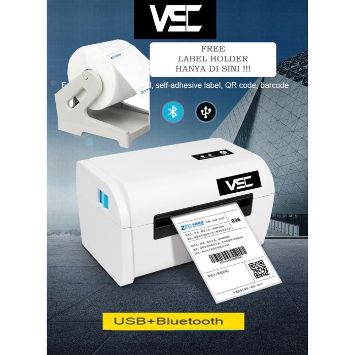 Barcode Printer Barcode Thermal/Label Printer 4" Vsc Lp-9200Ub Bluetooth + Usb