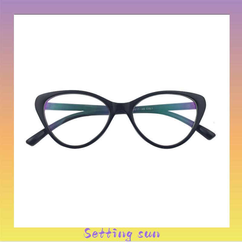 kacamata Korea Wanita Kacamata Anti Radiasi Retro Wanita Fashion Cat Eye Eyeglasses Versatile Optical Glasses UV400 Bingkai TN