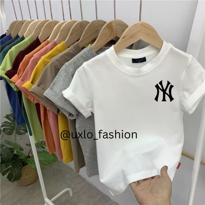 BAJU KAOS ANAK LAKI LAKI DAN PEREMPUAN UNISEX MOTIF GAMBAR NY LOGO UMUR 2 SAMPAI 9 TAHUN UXLO FASHION