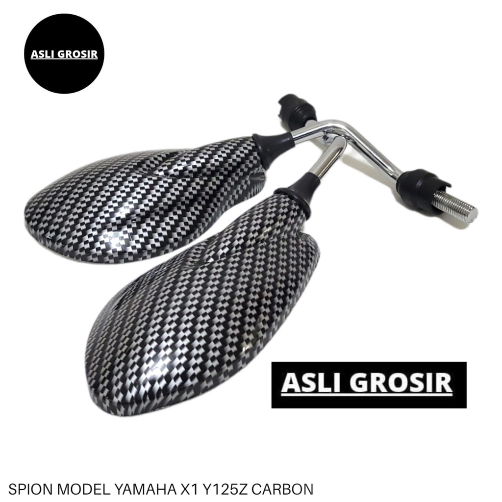 Kaca Spion Motor X1 Y125Z Carbon Hitam Universal PNP Yamaha Honda Original Import Thailand