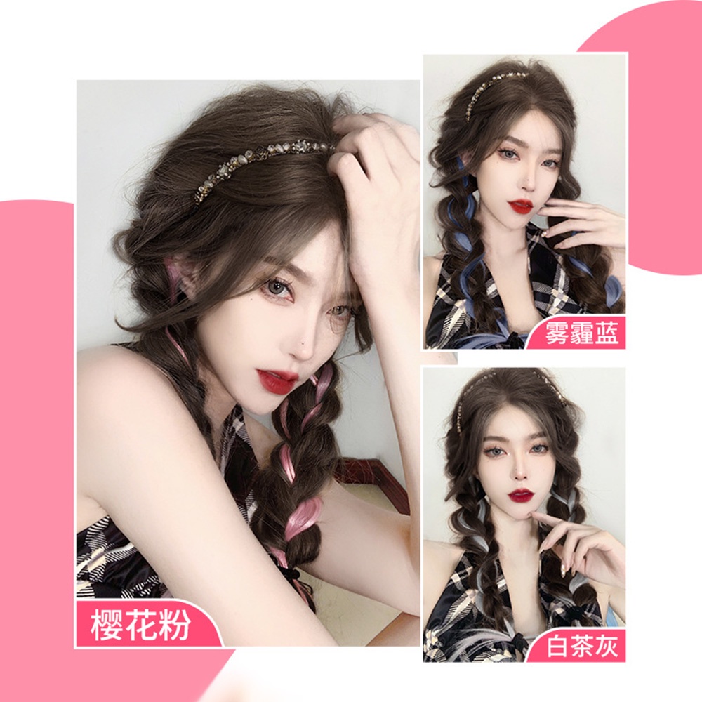 1 Pc Wig Rambut Palsu Model Kepang Twist Ponytails Warna Gradien Natural Untuk Aksesoris Perempuan