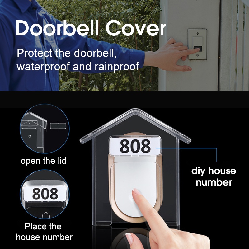 Bell Pintu Tanpa Kabel Bell Wireless Doorbell LED bel pintu 61 Lagu Berpadu cincin pintu tahan air Bel Pintu Smart