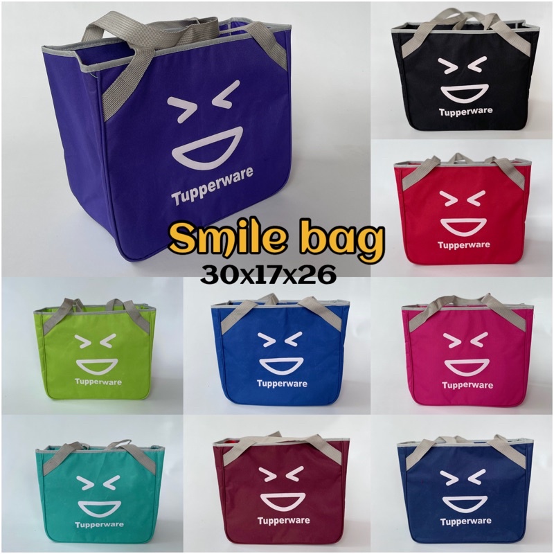 Smile Bag Tupperware// tas tenteng ukuran besar (zipper bunga es)