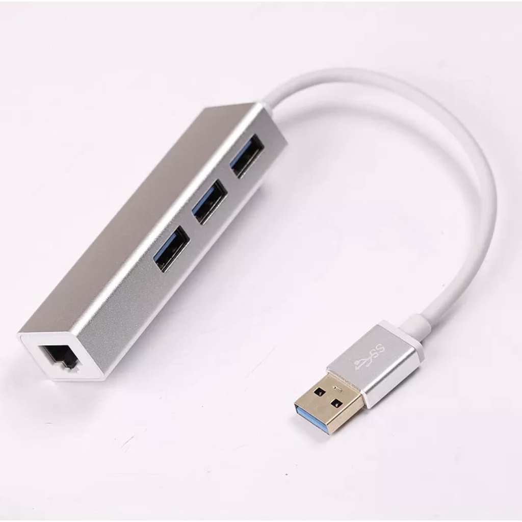 USB Hub 3 Port 3.0 Ethernet Adapter Rj45 Lan Port High speed 100 / 1000Mbps