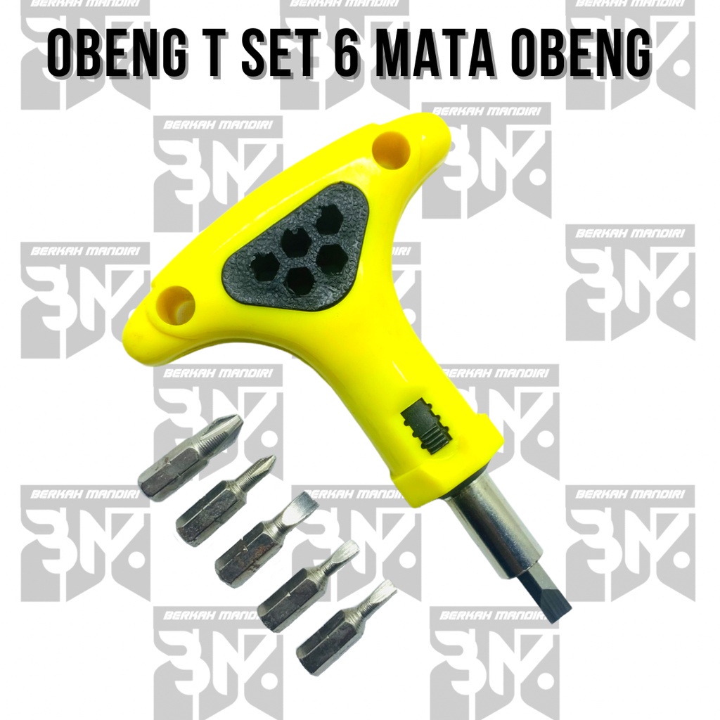 Obeng T Set Motor Multifungs1 6Pcs Mata obeng|Obeng Magnetic Bolak Balik Plus Min