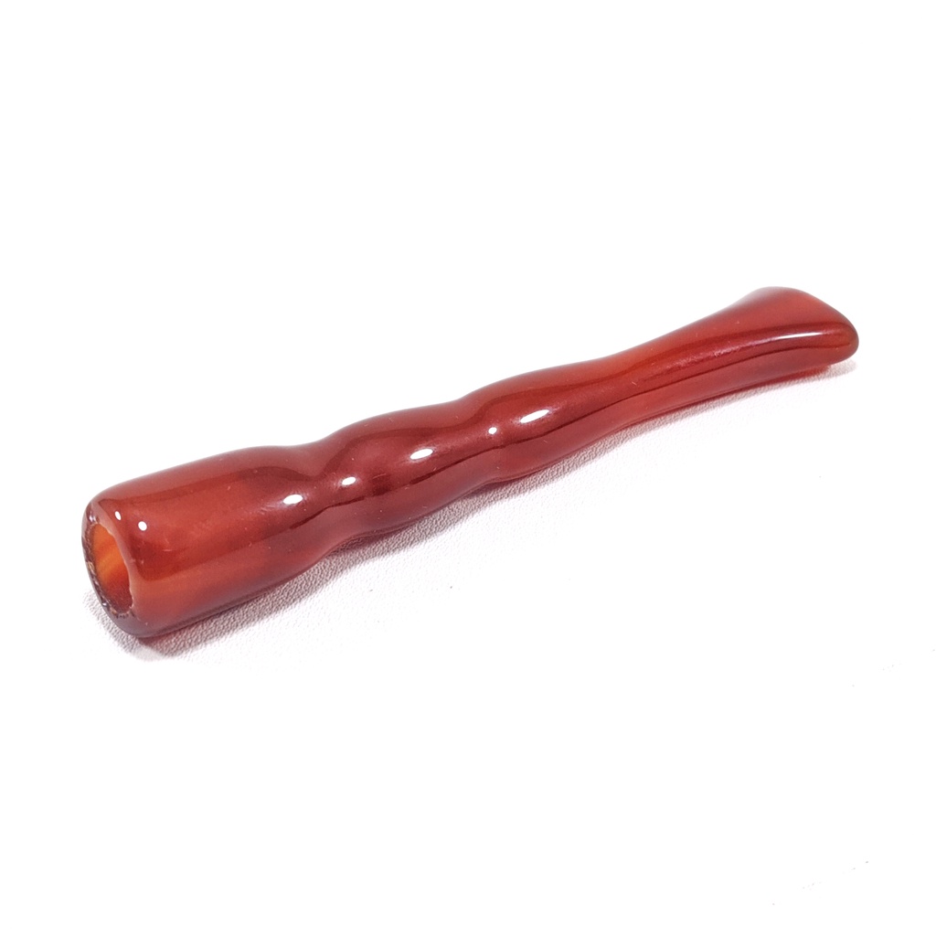 Pipa Cangklong Pipa Once Natural Batu Alam Red Carnelian Chalcedony Merah Cempaka Motif Cutting