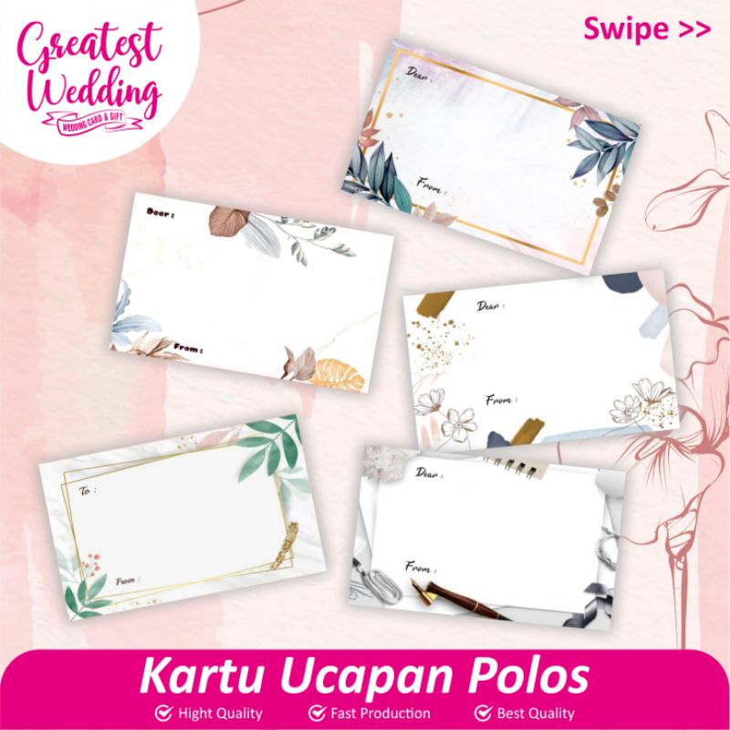 KARTU UCAPAN POLOS/Kartu Ucapan Terimakasih polos