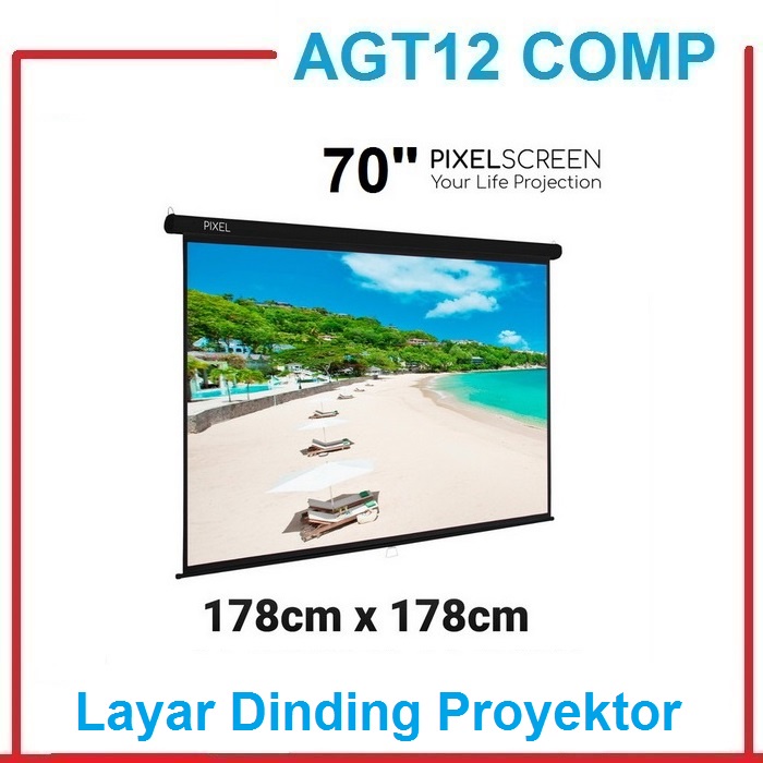 Pixel Layar Wallscreen Proyektor 70 Inch Projector Screen