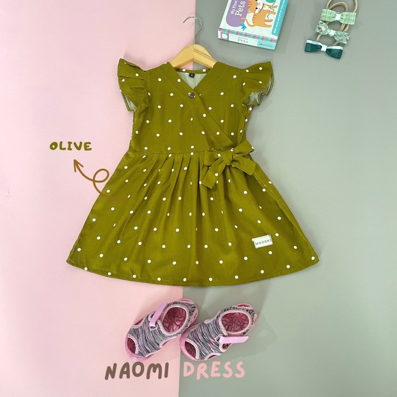 MOOSHY NAOMI DRESS Baju anak perempuan Katun rayon Premium motif lucu usia 1 2 3 4 5 6 tahun