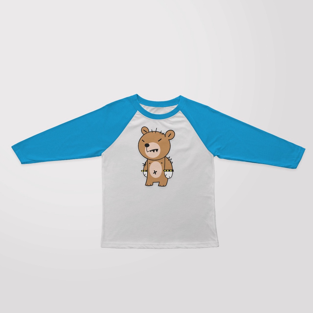 Reglan Anak Motif Beruang Kartun 1-10 Tahun Ukuran S-XXL - Baju Anak - Kaos Anak 3/4 - Baju Karakter Anak