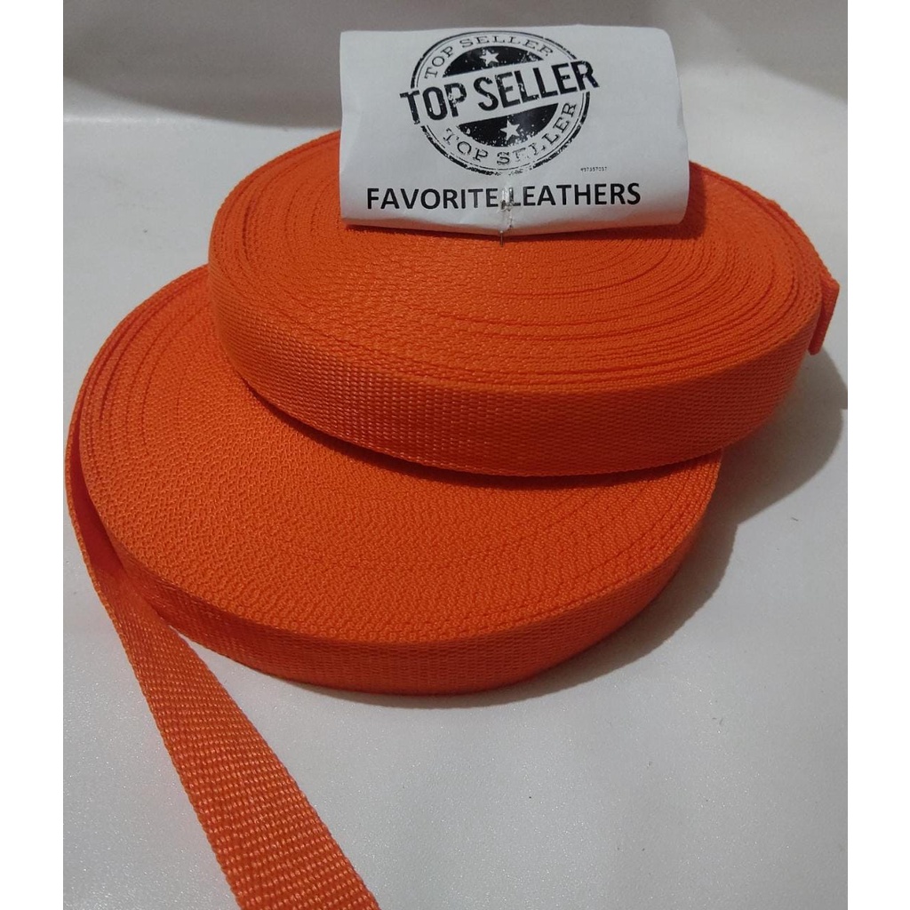 Nylon Webbing KK25 UKURAN 2,5CM /25MM / UKURAN 24METER / HARGA PER ROLL WARNA ORANGE / OREN