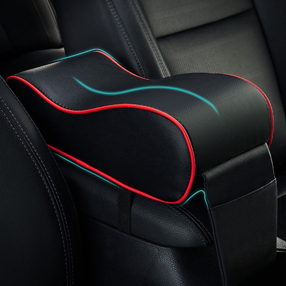 Bantal Siku Sandaran Tangan Mobil Car /Alas Bantal Tangan Arm Rest TEBAL Kulit Lembut Premium/Pad Sandaran Tangan Pusat Mobil Kulit Universal Kotak