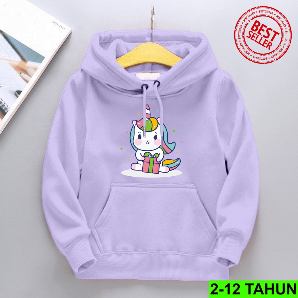 Hoodie UNICORN KADO Anak Perempuan Laki Laki  Hodie BEST SELLER Anak Usia 2 3 4 5 6 7 8 9 10 11 12 Tahun  Jaket Cewek Cowok  Sweater Distro Cod