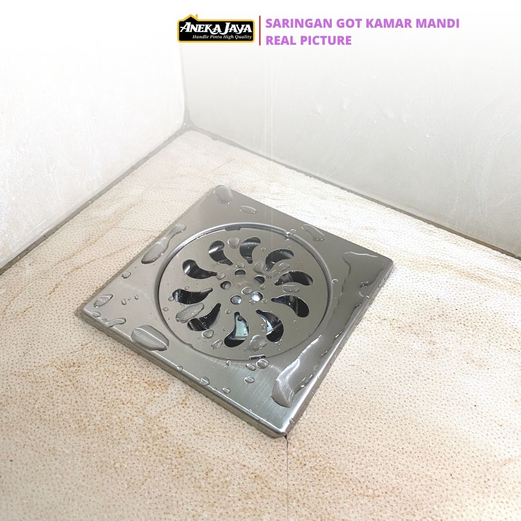 Saringan Got Stainlees Black Series Anti Karat Awet Floor Drain Pembuangan Kamar Mandi - Silver Hitam