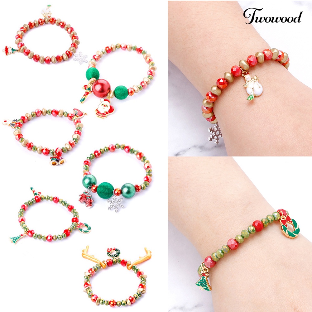 Gelang Desain Santa Claus Snowman Warna-Warni Untuk Dekorasi Natal