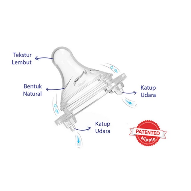 BABY SAFE Wide Neck Nipple Bottle Karet Dot Bayi Isi 2