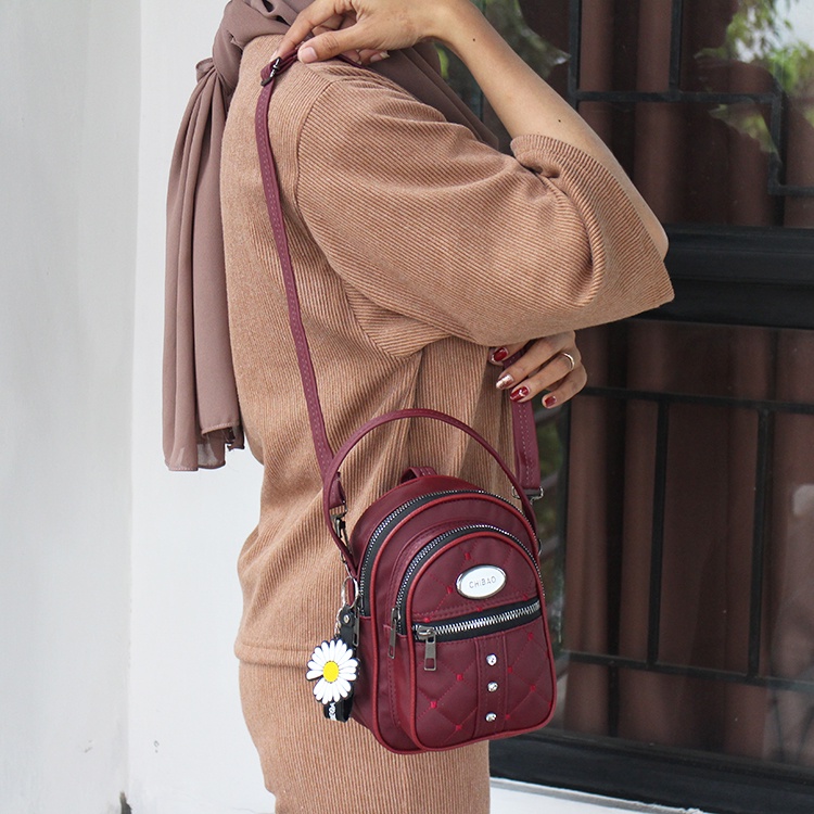 Luna Aura Tas Ransel Mini Wanita Mutiara 3 Ruang Tas 3in1 Slingbag Wanita Korea Tas ootd Kekinian