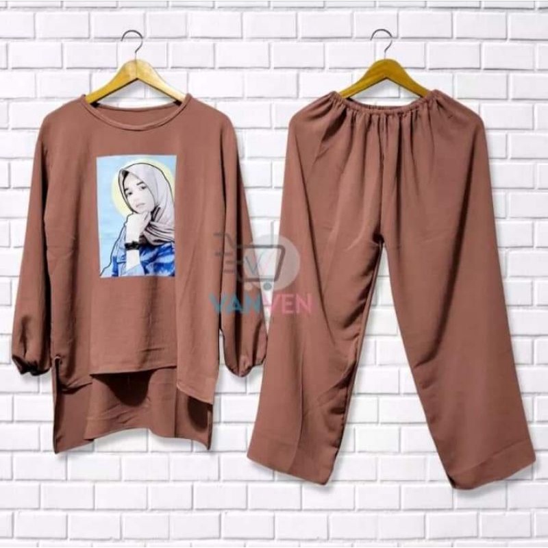 ONESET VIRALL | SETELAN  SABLON SETCEL AIRFLOW ANTI KUSUT ANTI LECEK