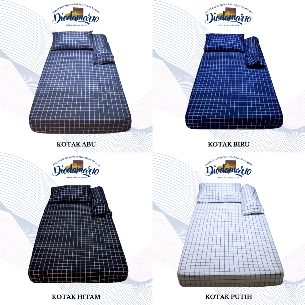 Sprei Estetik Kotak-kotak Model Korea anti Luntur