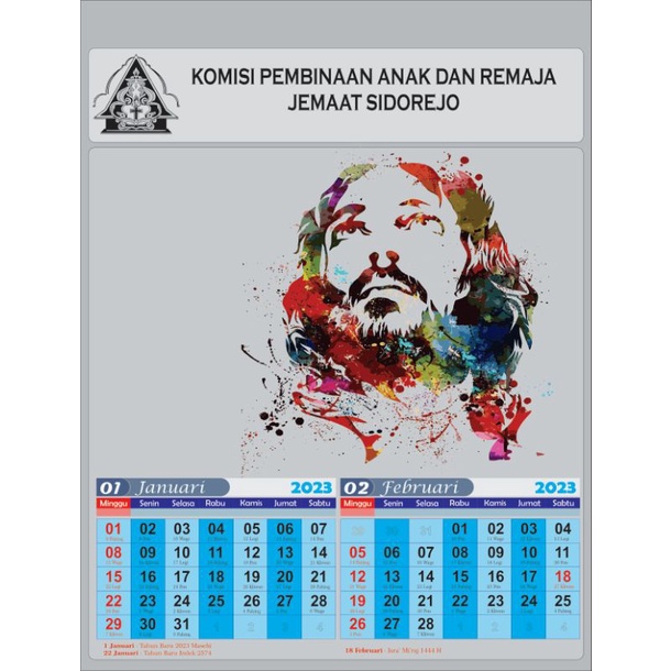 

( minimal 5 pcs ) KALENDER 2024 CUSTOM A3+, KALENDER ISI 2 BULAN PER HALAMAN
