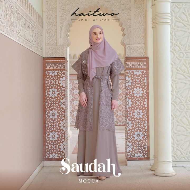 Haitwo Saudah - Gamis Broklat Premium - Set Gamis Hijab Haitwo - Haitwo Sale