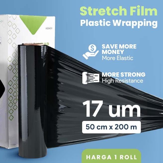 

ス STRETCH FILM 4 VARIASI - Delkowrap Black SCF 50cm x 200m Trendy