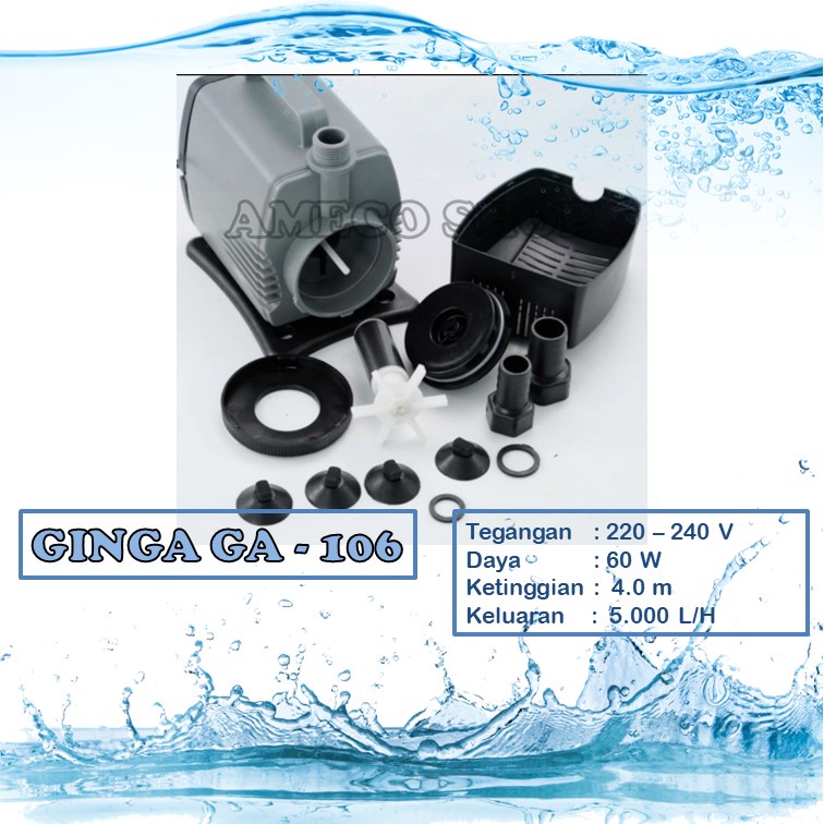 GINGA Pompa Air Celup Aquarium Water Pump GA 106