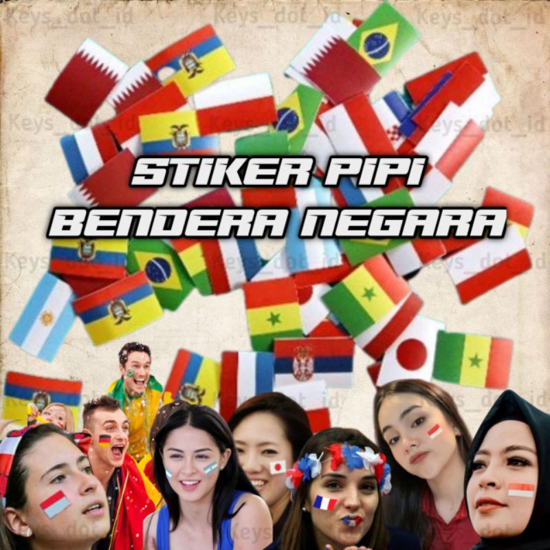 

STICKER STIKER PIPI BENDERA NEGARA ISI 25 PCS, STIKER BENDERA NEGARA CUSTOM