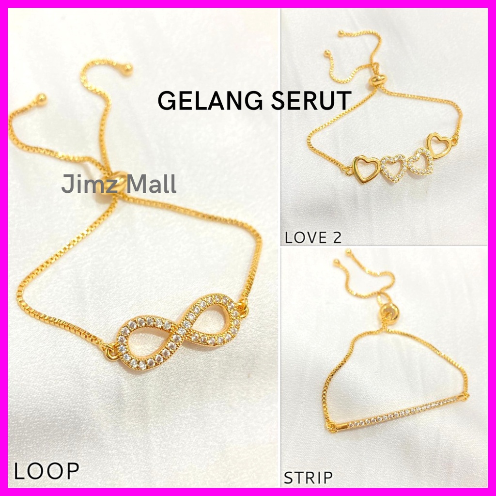 COD - Gelang Serut Wanita Titanium Gelang Tangan Serut Anti Karat Korean Style Rose Gold Aksesoris Gelang Murah