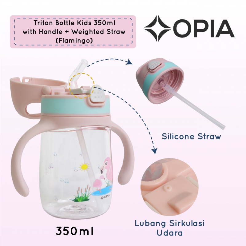 OPIA TRITAN BOTTLE KIDS 350ML - FLAMINGO (TBK350.F1)