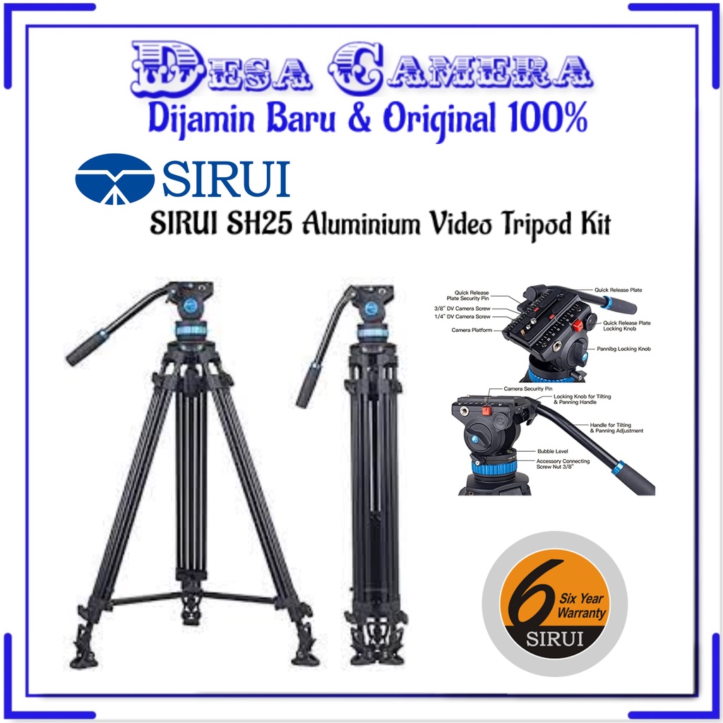 SIRUI SH25 Aluminium Video Tripod Kit