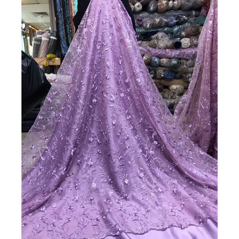 kain bahan tile akar mutiara/bahan kebaya brokat tulle