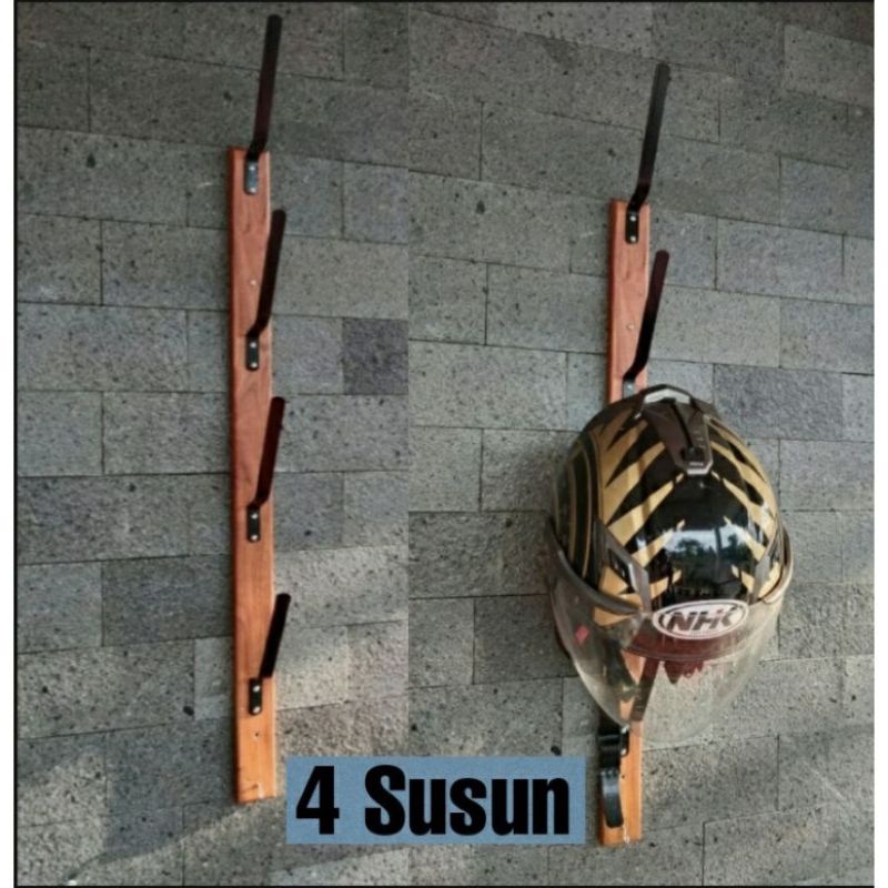 Gantungan Helm dinding Rak Helm susun 4