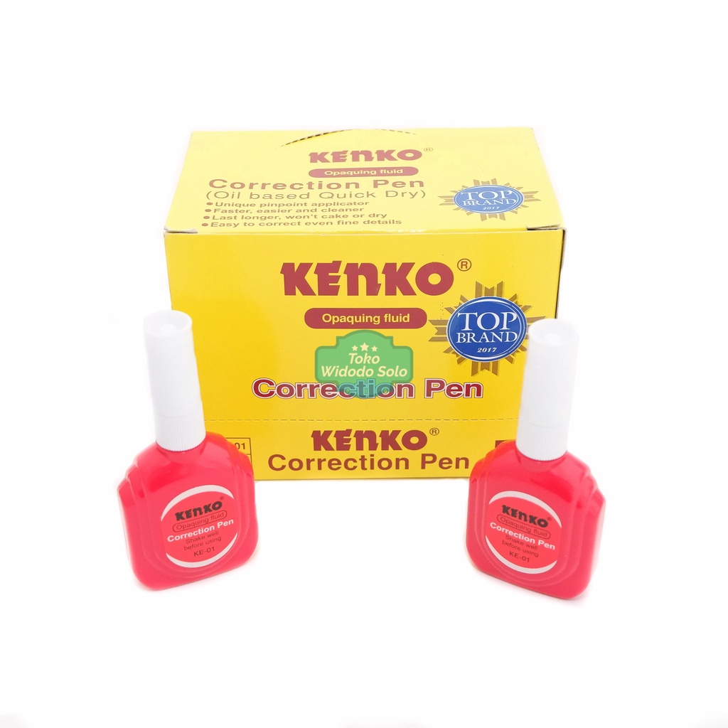 

1 LUSIN Tip Ex Cair Kenko KE 01 Tipex Correction Pen - 1 Box Isi 12 Buah