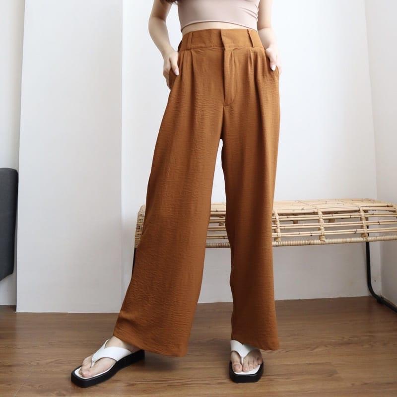 LOOSE PANTS HIGHWAIST KULOT CRINCLE AIRFLOW - THOFU PANTS