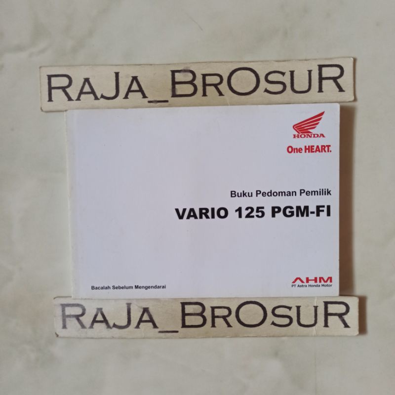Buku pedoman pemilik/Manual book Honda Vario125 PGM FI Injeksi/Honda Vario 125 PGM FI Injeksi K60