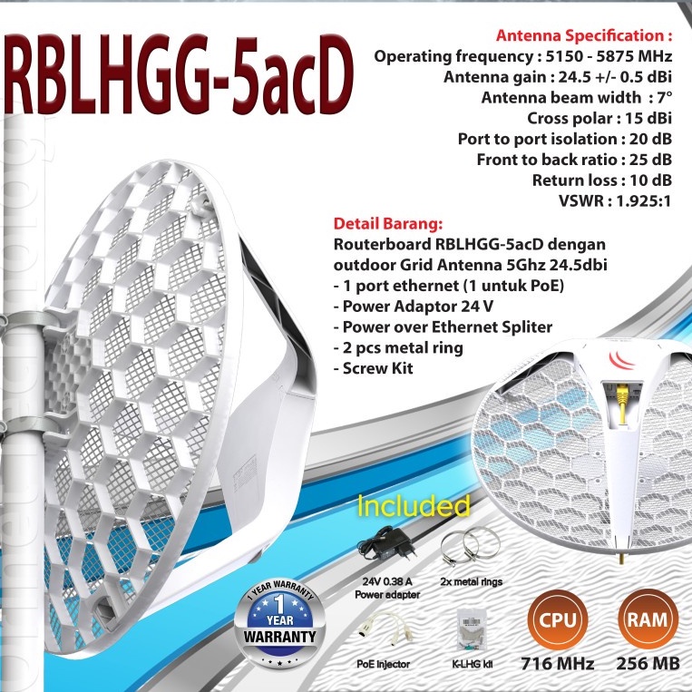 Mikrotik Embedded Wireless RBLHGG-5acD LHG-AC