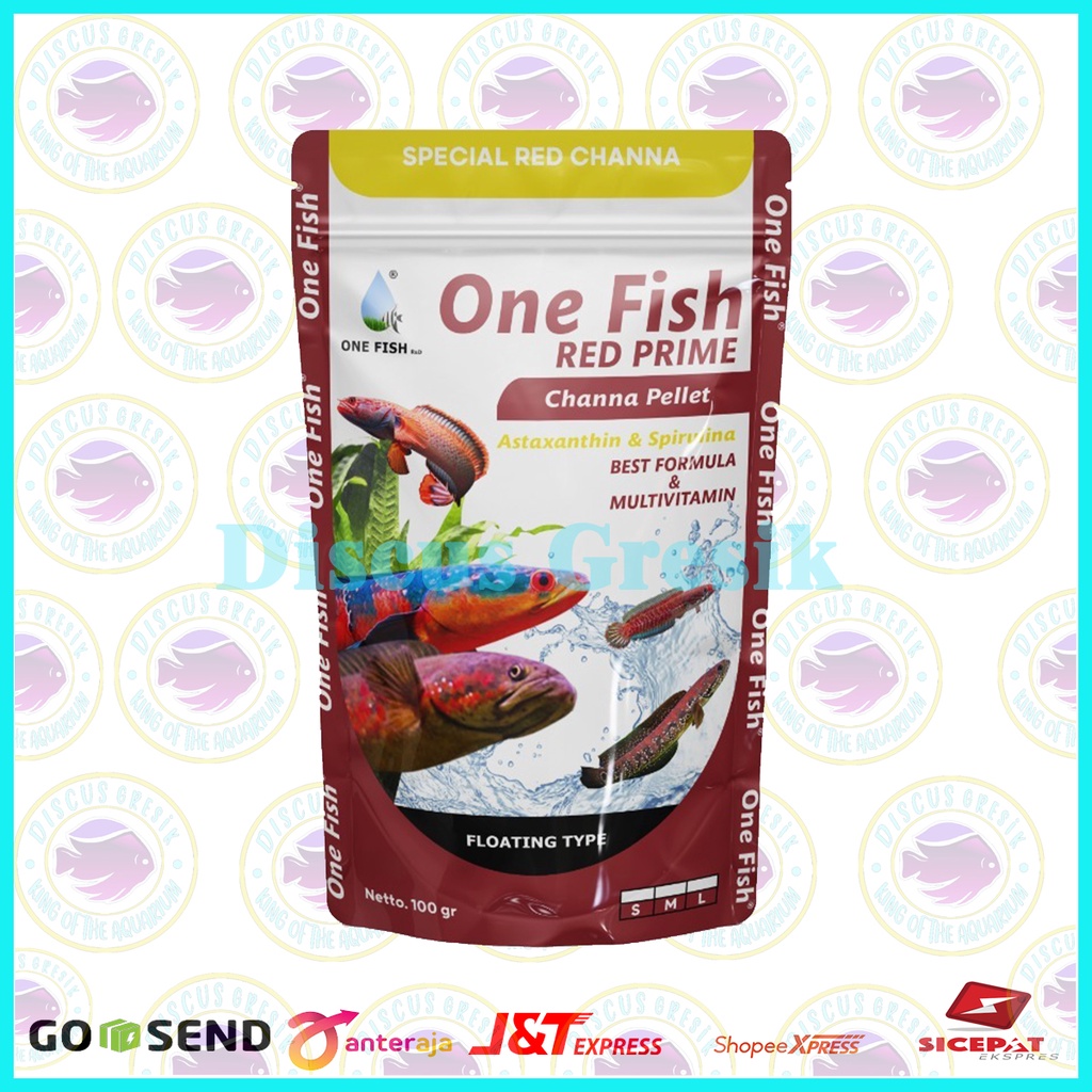 One Fish Food Spesial Red Channa - Makanan / Pakan / Pelet Ikan Hias Khusus Channa Untuk Warna Merah