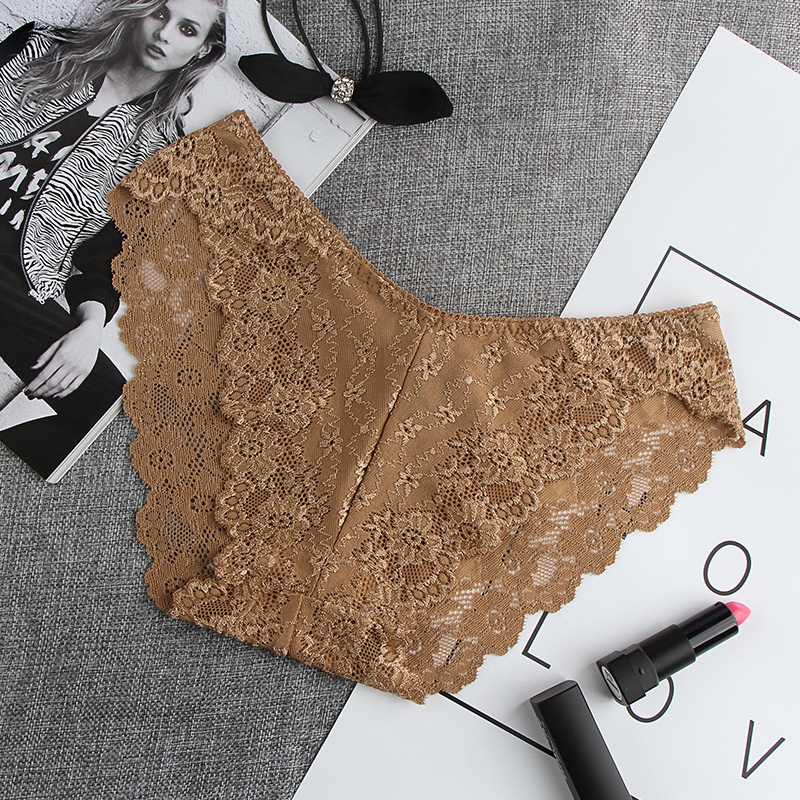 Celana Dalam Wanita Bernapas Lembut G String Renda Celana Dalam Brief C1230