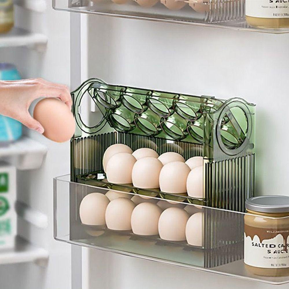 Solighter Wadah Telur 3lapis Kulkas Rumah Tangga Tempat Telur Tray Egg Organizer Rak